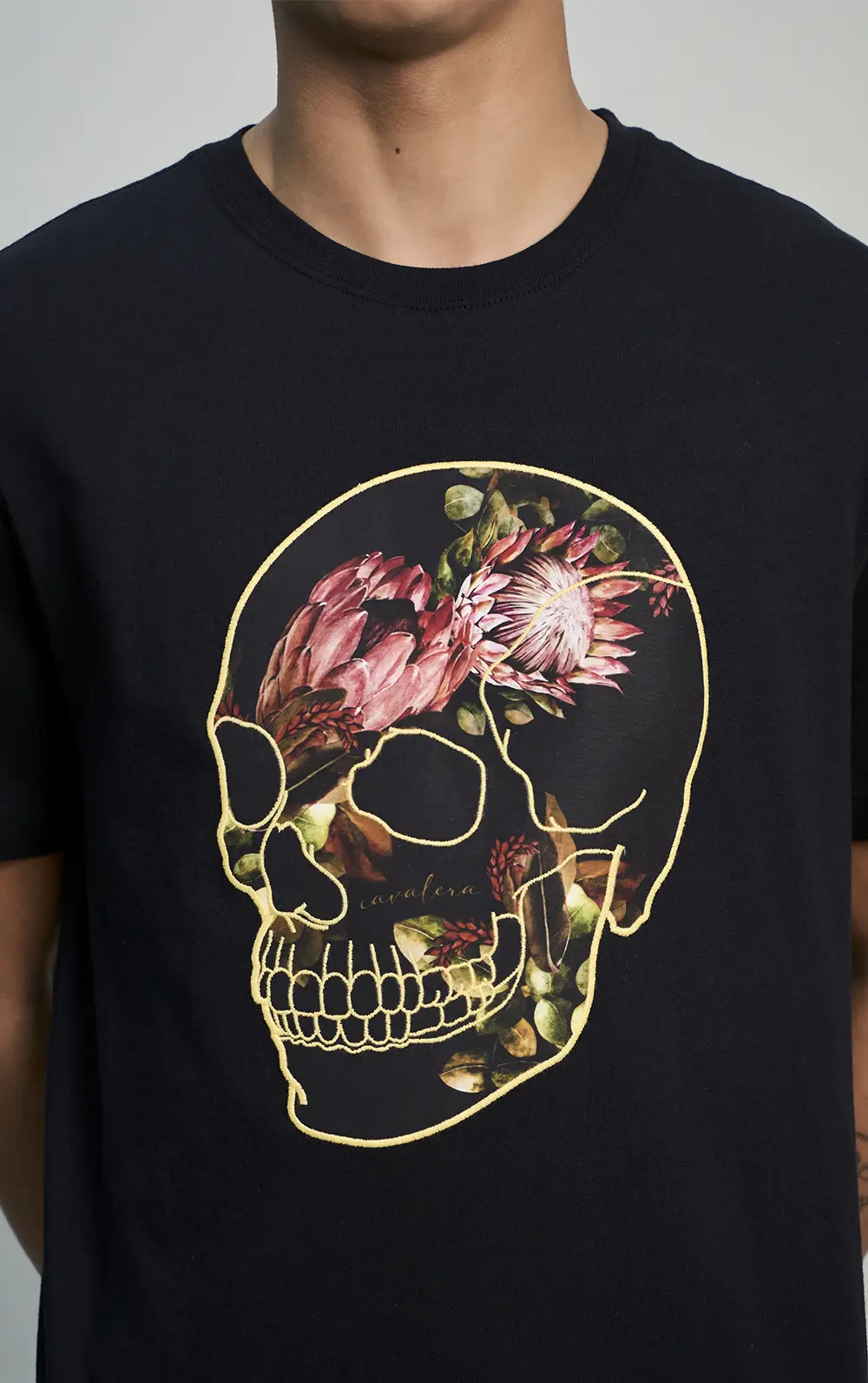 T-SHIRT CAVALERA INDIE FLOWER SKULL