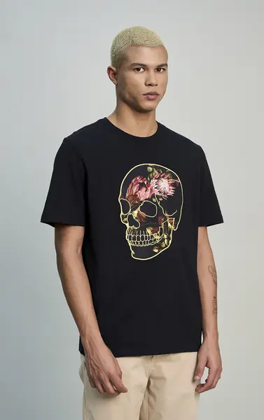 T-SHIRT CAVALERA INDIE FLOWER SKULL