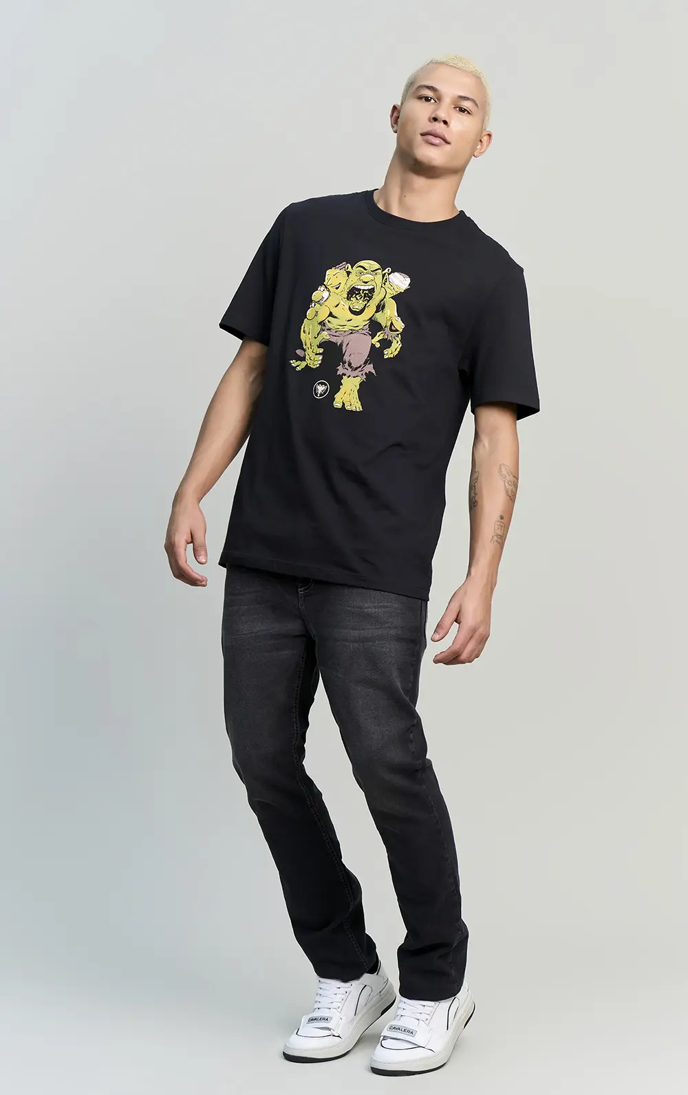 T-SHIRT CAVALERA INDIE GREEN CHARACTERS
