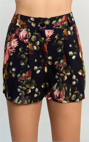 SHORT CAVALERA FLORAL DE ALFAIATARIA