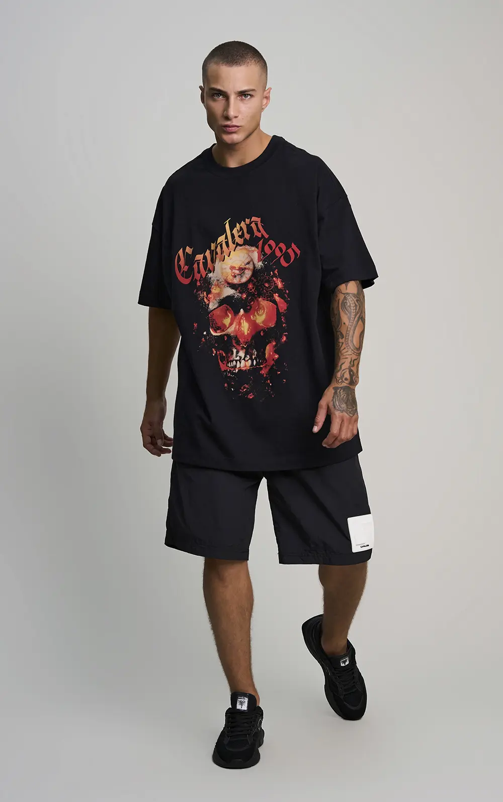 T-SHIRT CAVALERA OVERSIZED FIRE SKULL