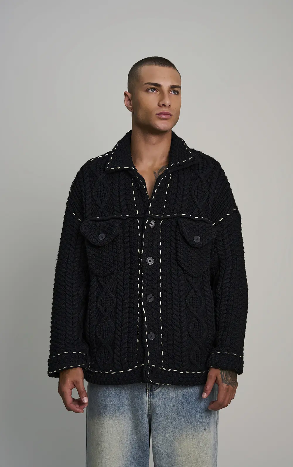 CARDIGAN TRICOT IRLANDÊS