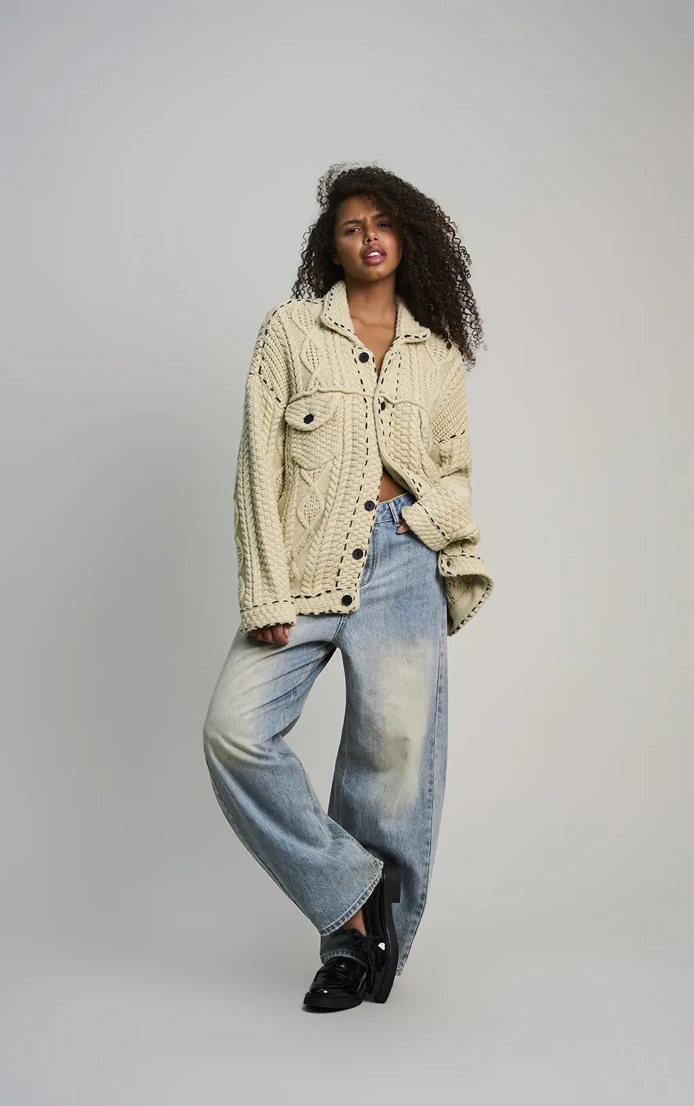 CARDIGAN TRICOT IRLANDÊS