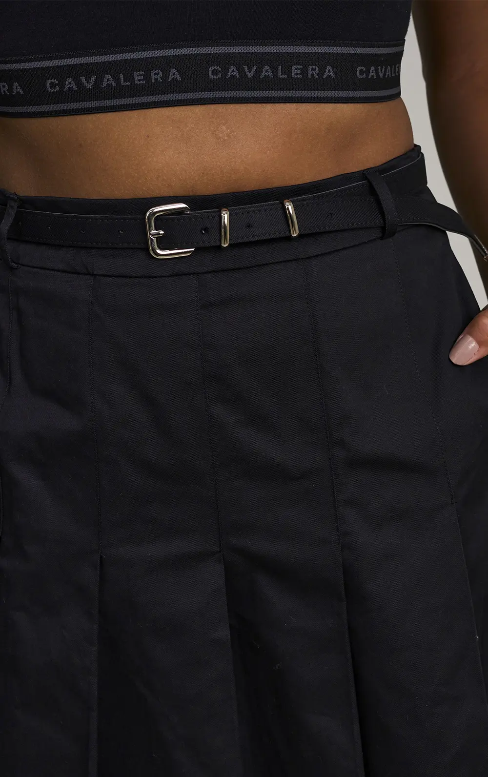 SAIA MIDI COM PREGAS E CINTO