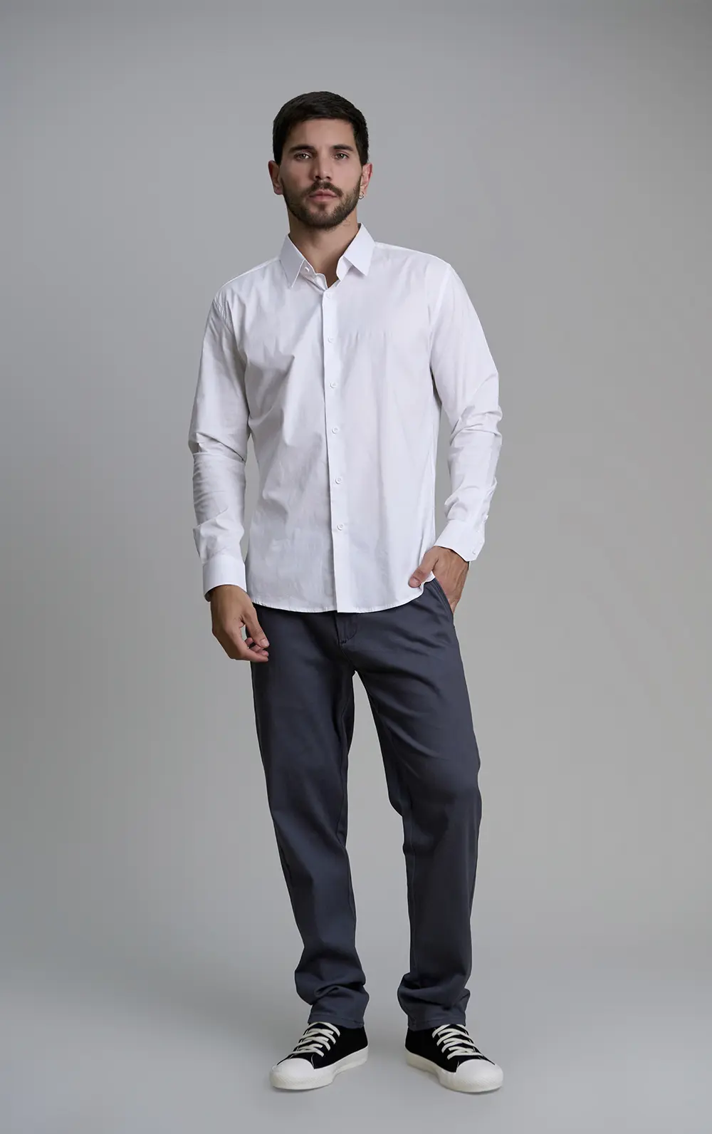 CAMISA CAVALERA M/L COM ELASTANO