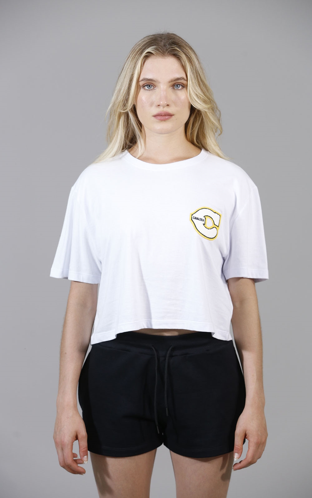 T-shirt Cavalera Cropped Feminino Slim Águia Flames